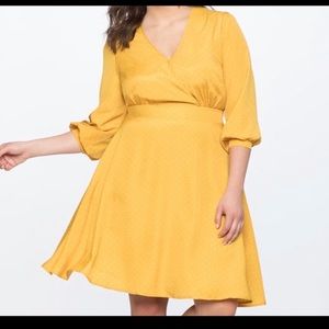 Eloquii sz 20 yellow polka dot dress (mustard tumeric yellow)